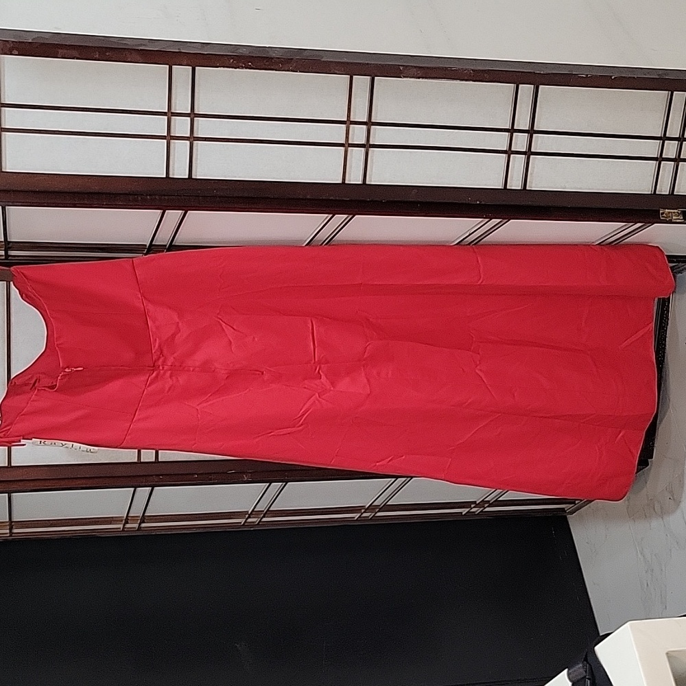 Formal Strapless Red Gown, Size 16 - Picture 2 of 3